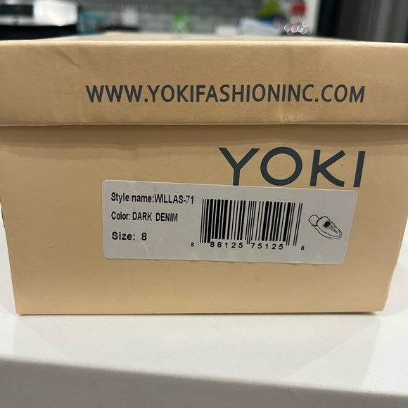 NIB Yoki denim embroidered rose slides size 8 - Picture 5 of 5